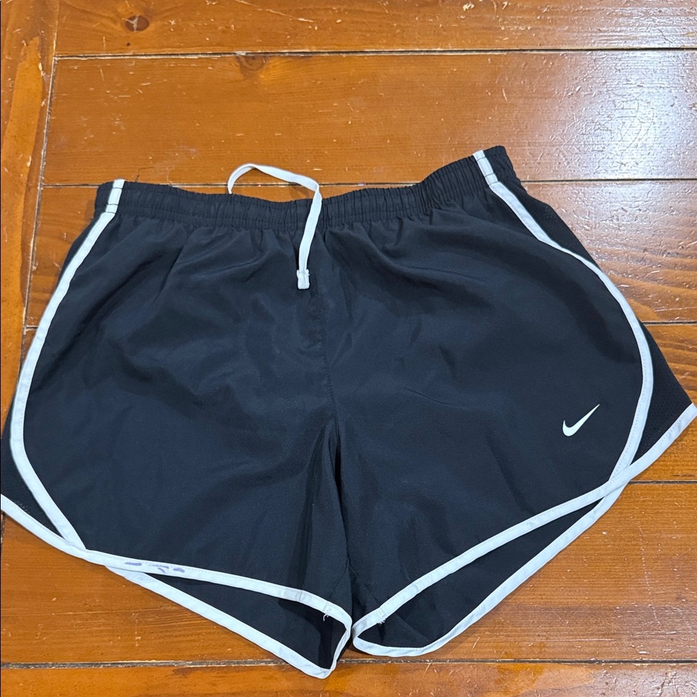 Nike Women's Black and White Athletic Shorts